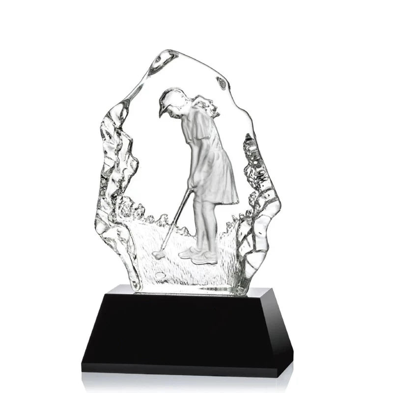 Luxury Crystal Iceberg Award Women's Golf Club Trophy Award Custom Golf Champion Awards