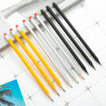 OEM Cheap Promotion Pencil Custom logo Printed Wood Pencil Round Silver Pencil with Red Eraser