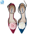 Customized Color Shoe Brooch Non-woven Flatback Flower Shoe Ornament Removable Shoe Clip for Women High Heels Sandal Accessories