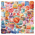 50PCS Aesthetic cute cartoon crochet colorful Knit Yarn knitting sticker