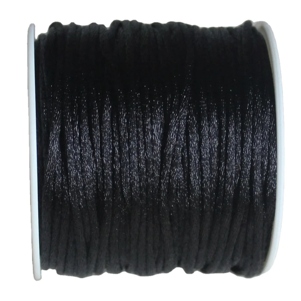 Wholesale 50M/roll 1MM Mix Color Nylon Satin Cord Chinese Knotting Silky Macrame Cord Beading Braided String Thread MegaBDM