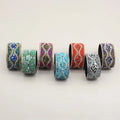 Jachon Ethnic Style Bending Line Rhinestone With Colorful Stone and Beads Jewelry Wide PU Women Bracelet