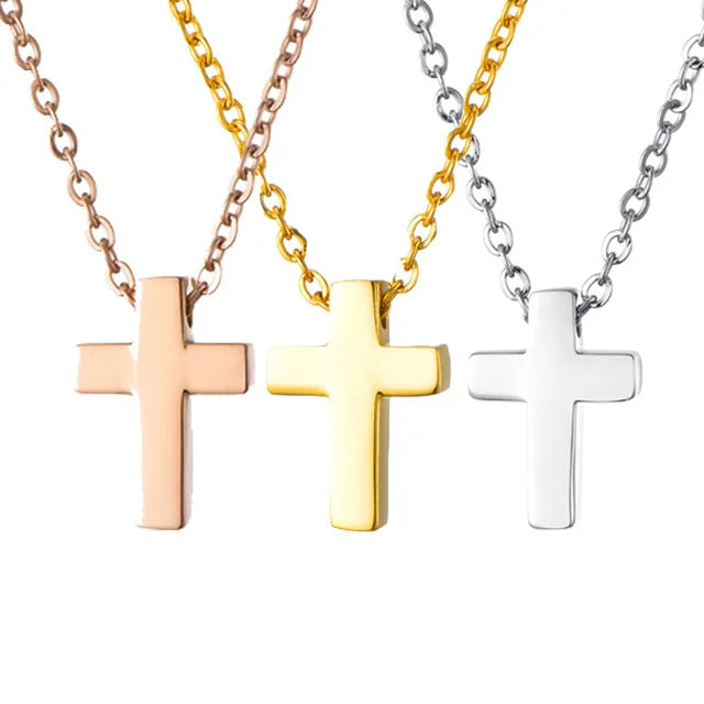 Stainless Steel Christian Necklace Custom Bible Verse Cross Pendant Prayer Charm Necklace Faith Religious Jewelry for Women MegaBDM