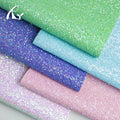 Stock Chunky Glitter Vegan Rexine PU Leather Fabric Sheets Shiny Anti-Mildew Abrasion-Resistant Decorative Shoes Crafting DIY
