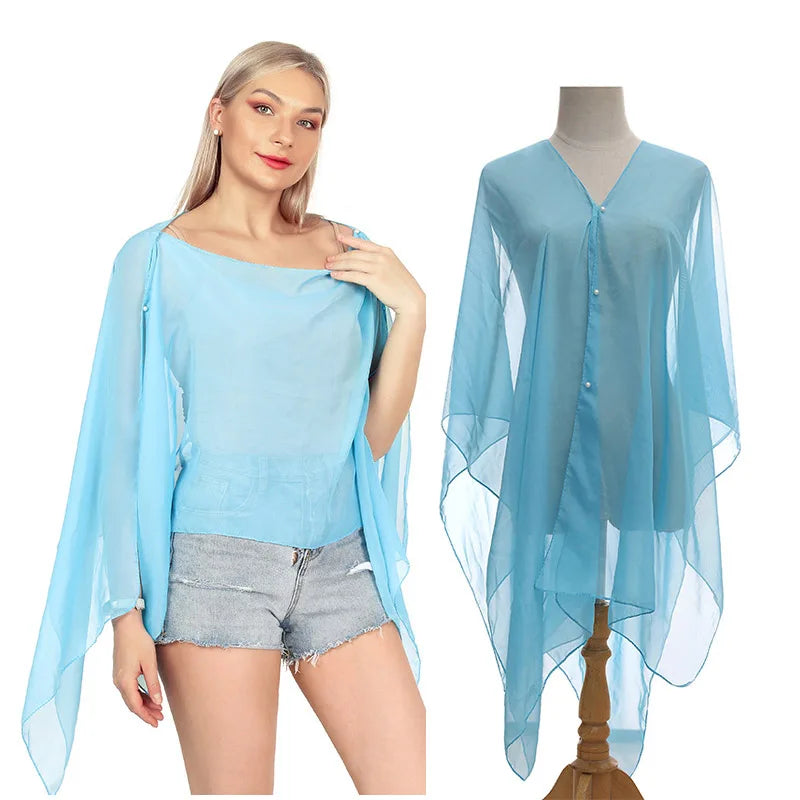 2025 Summer New Silk Scarves Wholesale Solid Sunscreen Shawl Hot Selling Simulation Silk Shawl Women's Versatile Shawl Scarf