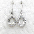 Sterling Silver 5*7mm Semi Mount Hook Earrings Empty Support Blank Claws Setting S925 Base Without Center Stone for DIY Inlay