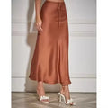 Lace up Long Skirt Women Women Black 2025 Elegant High Waist Midi Beige Skirts a Line Long Satin Skirts