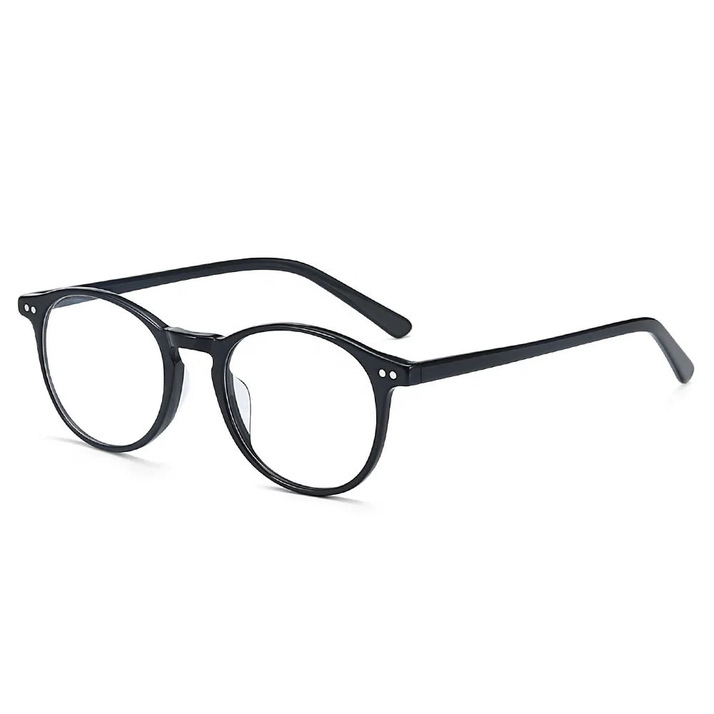 BT3025 Best Quality Round Acetate Crystal Transparent Optical Glasses Frame for Prescription Glasses