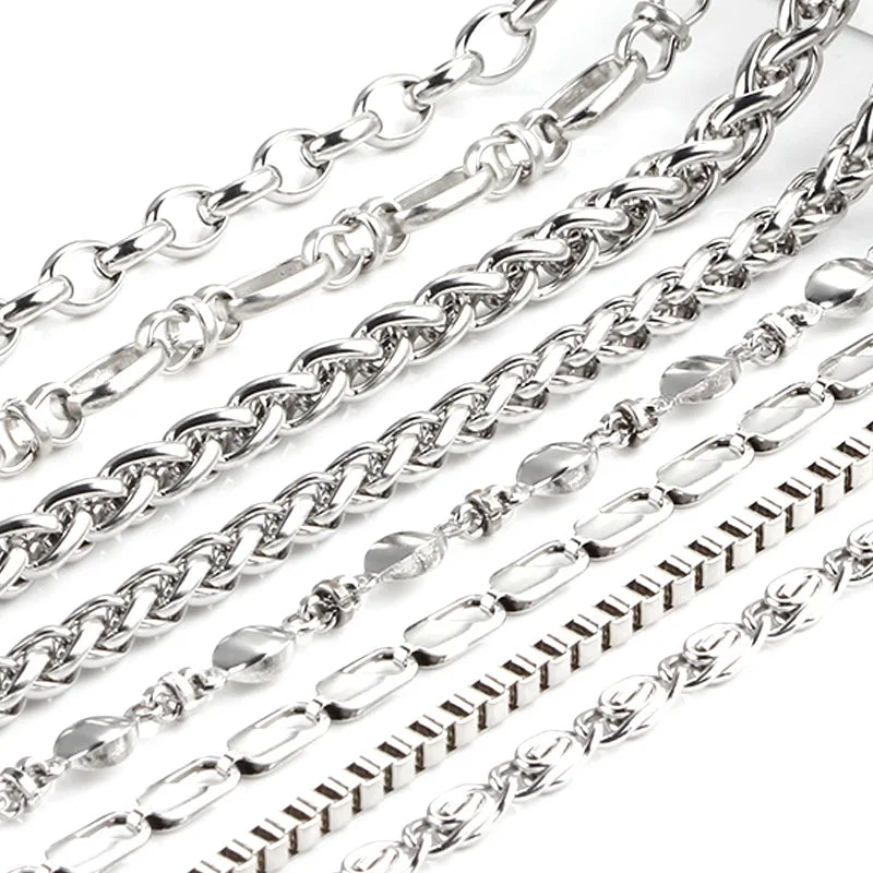 New stainless steel jewelry chain diy necklace bracelet cuban chain material fashion accessories