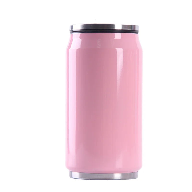 Cola Thermos logo Blank Stainless Steel Cola Water Bottle Stainless Steel Cola Can with Straw