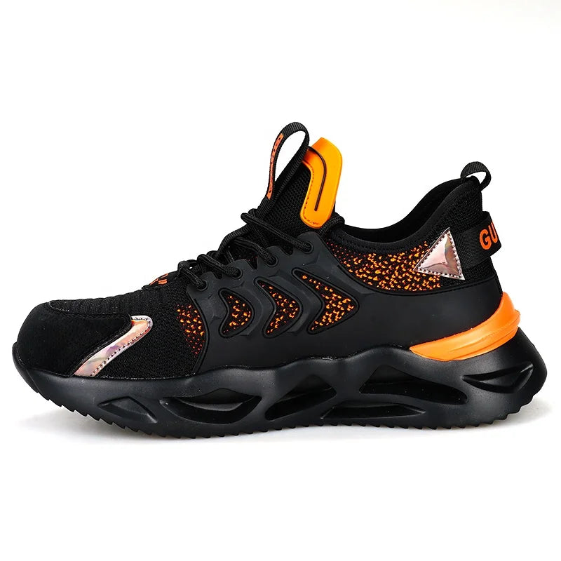 Fashionable Breathable Safety Shoes Lightweight Anti-smashing Flying Woven Mesh Steel Toe Safety Shoes