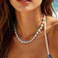 Maiou Boho Handmade Irregular Natural Stone Beaded Freshwater Pearl Necklace Women and Girls Jewelry