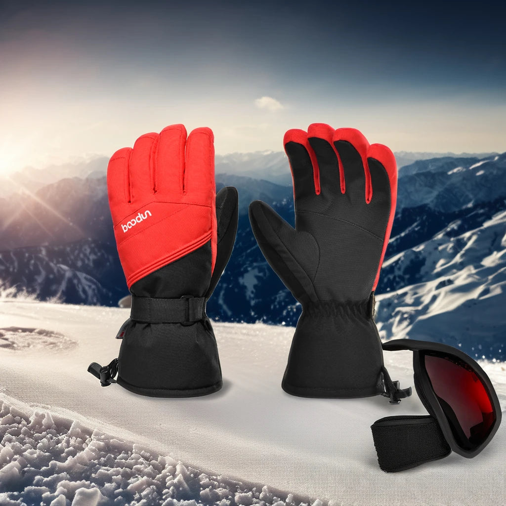 HBG 1384 Five Finger Waterproof Ski Gloves Windproof Snow Gloves Touch Screen Snowboard Glove Winter