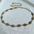 Chain Belt Western Turquoise Vintage Retro Waist Chain Bohemian Women Fashion Cowgirl Belt for Ladies Metal Chain Belt
