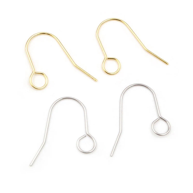 100pcs 19x16mm 27x20mm Stainless Steel Gold Plated DIY Earring Findings Clasps Hooks Jewelry Making Accessories Earwire
