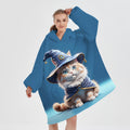 Manufacture New Position Printing Anime Wearable Sherpa Fleece Flannel Plus Size Oversized Hoodie Blanket Wearable