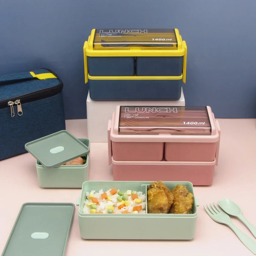 Office Bento Kids Lunch Box Set with Lunch Thermal Insulated Storage Bag Outdoor Delivery Picnic Bento Box Cooler Bag for Afdult