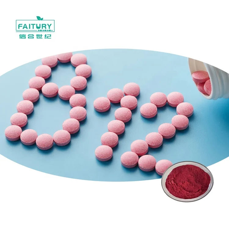 Faitury Wholesale Bulk Vitamin B12 Powder 1% Cyanocobalamin Pure Vitamin B12 Powder