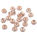 Wholesale 50pcs/bag 4/6/8/10mm Metal Crystal Rhinestone Rose Gold Rondelle Spacer Beads for Jewelry Making KUOYU Brand China MegaBDM