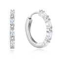 QX Custom OEM Vintage INS Minimalist Trendy 925 Sterling Silver Gold Zircon Fine Jewelry Huggie Hoop Earring Wedding Gift Party