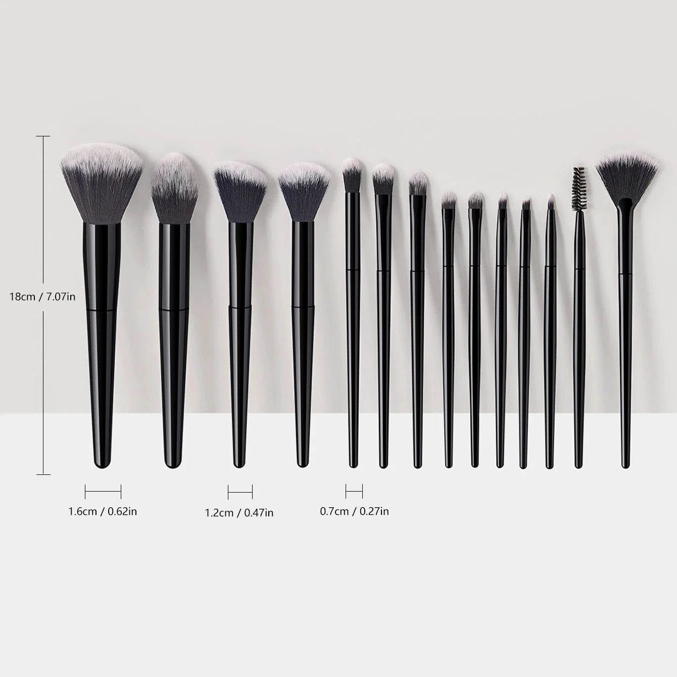 14-Piece Custom Logo Natural Hair Makeup Brush Set Private Label with Low MOQ for Face & Concealer