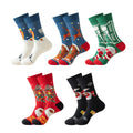 Men's New Style Cotton New Fashion Santa Claus Christmas Reindeer Socks Funny Cartoon Knit Mid-calf Socks Gift for Friend