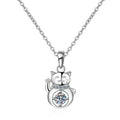 New S925 Sterling Silver Moissanite Necklace Fortune Diamond Fortune Cat Necklace Factory Direct Wholesale
