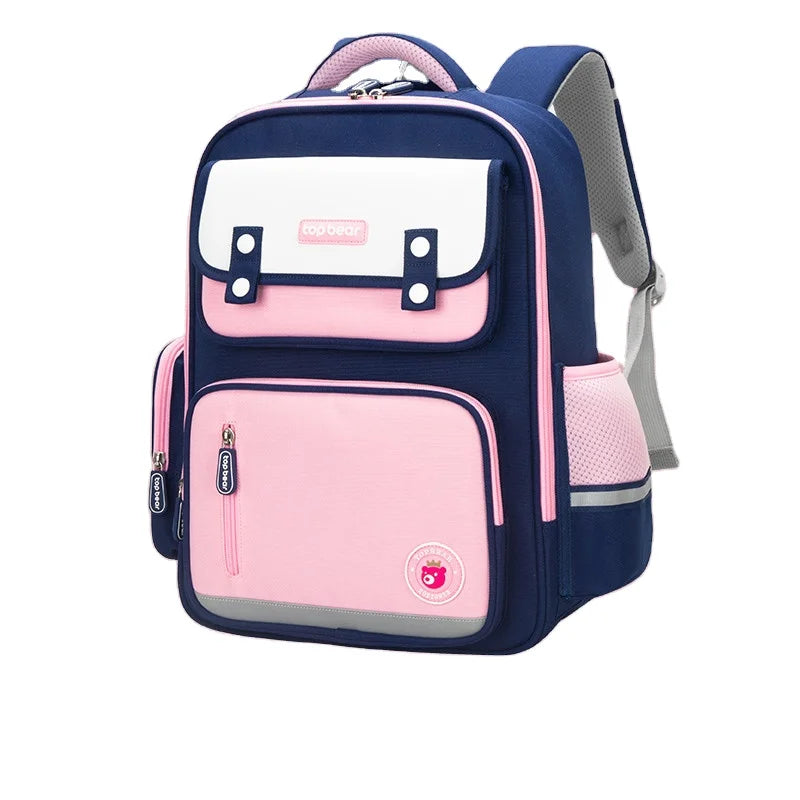 2023 New British Style Students 1-6 Grade Spine Care Portable  School Book Bag