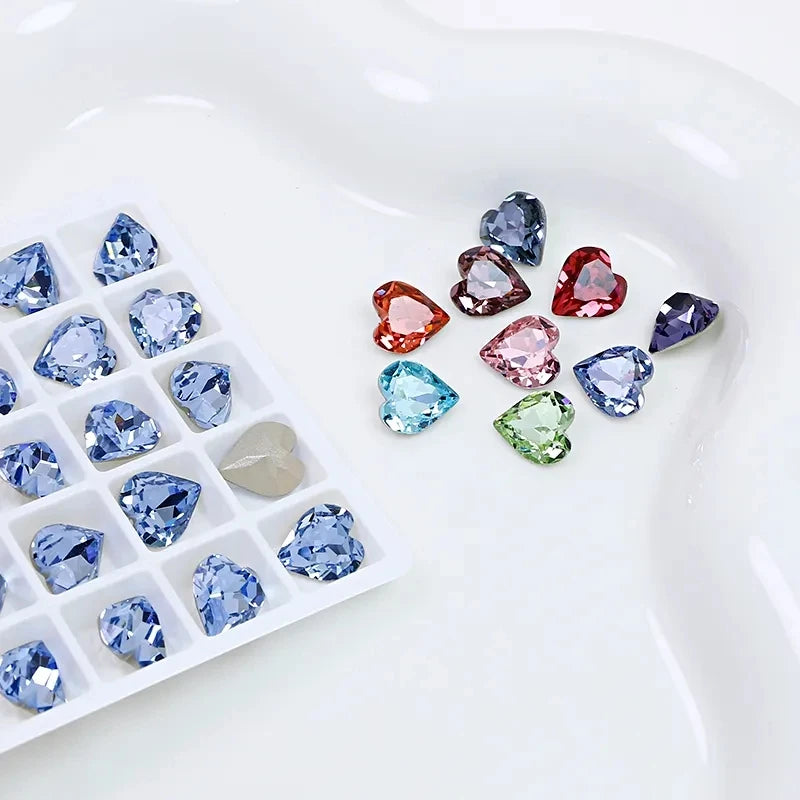 Dongzhou Heart Crystal Fancy Stone K9 Glass Loose Rhinestones Lead-Free Beads for Jewelry Making DIY Accessories Wholesale