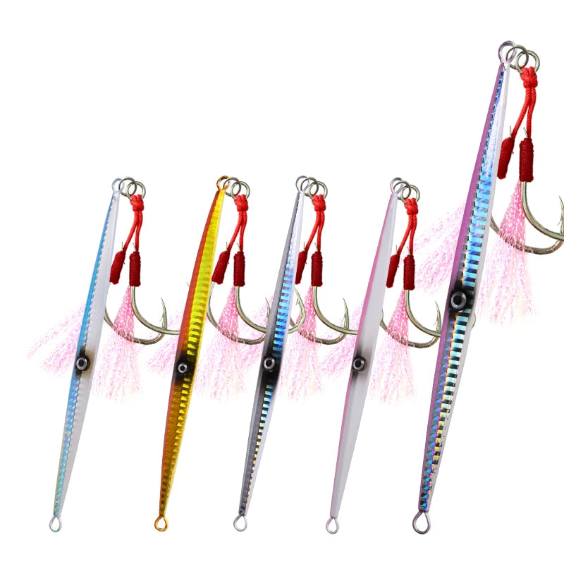 Jig 21 With Assist Hook 60g-400g Deep Water Fast Slow Glow Metal Jigging Lures Fish Fishing Artificial Bait