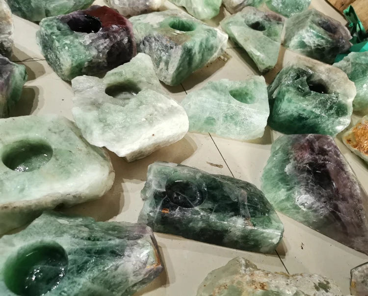 2026 Bedroom Decor Decorative Fluorite Candle Holder for Home Holders in Bulk Crystal