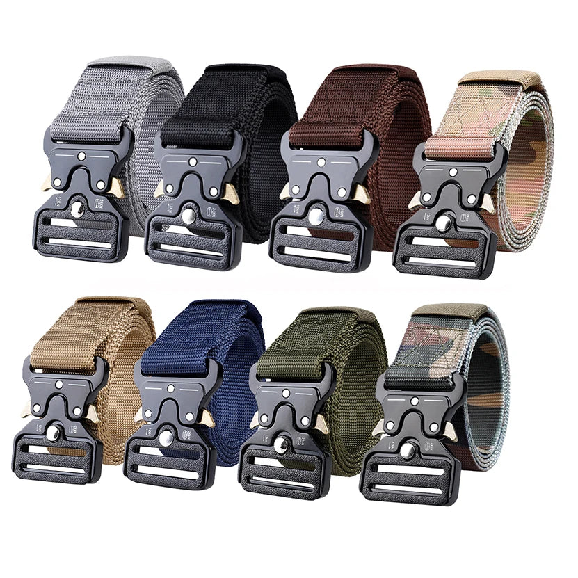 Factory Fabric Belt Custom Camouflage Thickening Buckle Quick Release Canvas Waist Belt Men Nylon Buckle Combat Tactical Belt