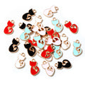 30Pcs 8*15mm  Alloy Metal KC Gold Drop Oil Small Cat Charms Animal Pendant for DIY Bracelet Necklace Jewelry Making