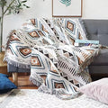Custom Logo Bohemian Style Polyester Cotton Woven Outdoor Blanket Sofa Cover Picnic Rugs Travel Camp Beach Throws for Outdoor
