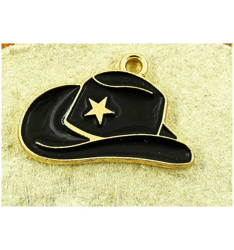 Metal Alloy Enamel Cowboy Hat Shoe Heart Charm for DIY Bracelet Jewelry Making