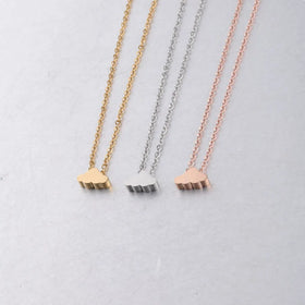 Hot Sale Stainless Steel Small Clouds Pendant Clavicle Chain Necklace with Beads Fashionable Gift for Men and Women