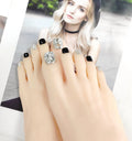 Glitter Toe Fake Nail Press on White White Black With Rhinestone Gel Toenail Tips Type Full Cover