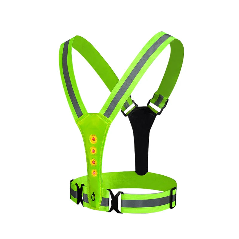 HCSP Outdoor Running Jogging Cycling Walking LED Lights Belt High Visibility Led Safety Vest