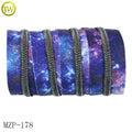 Hot Sale #5 Nylon Reversible galaxy Zipper rainbow Teeth With Starry Sky Tape