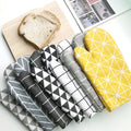 Cotton Linen Grid Insulation Gloves Anti-scalding Microwave High Temperature Resistant Kitchen Household Baking Oven Mitt