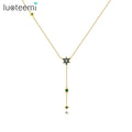 LUOTEEMI Star Multi Layer Necklace Cute Long Pendant Necklace Gold Plated for Girls Factory Wholesale