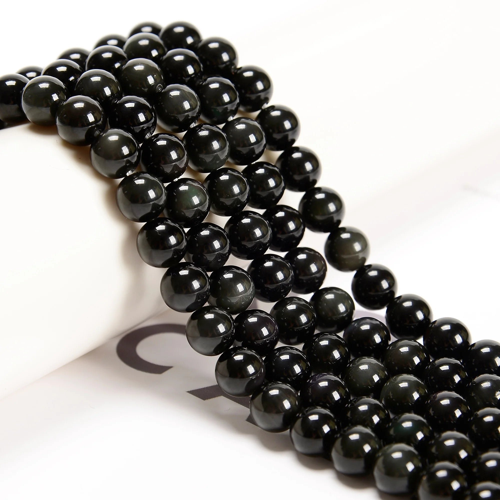 Bulk Price Loose Natural Polished Round Rainbow Obsidian Beads in Bulk for Jewelry Bracelet Making 4mm 6mm 8mm 10mm 12mm