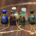 Hongzhuo Natural Gemstone Perfume Bottle Pendants Jasper Fancy Stone Jewelry Charm for Necklace Making