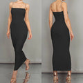 European American High-End Halter Long Party Dress for Women Elegant Formal Style Solid Pattern XL Size for Club Occasions