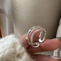 Wholesale Double Layer Open Rings for Women 925 Sterling Silver Girl Rings Fine Jewelry