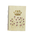 Custom Design Laser Cut Wooden Crown Cover for Notebooks Personalized Wood Diary with Unique Crown Design