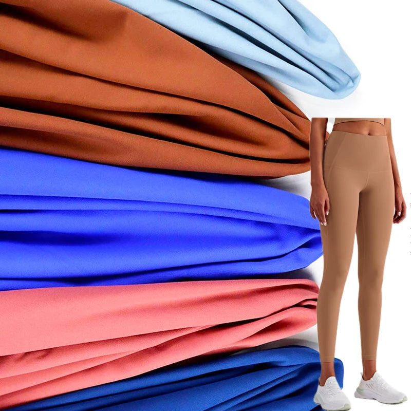 Peach Skin Polyester 4 Way Stretch Brushed Spandex Fabric for Legging Yoga Wear