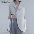 TWOTWINSTYLE Women Coat Boutique Casual Loose Irregular Design Sense Small Group Tank Top Women's Vest