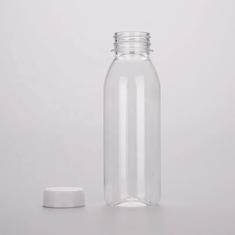 PET Customized Transparent Empty OEM 8oz 10oz 250ml 300ml Plastic Beverage Drinking Bottles With Cap