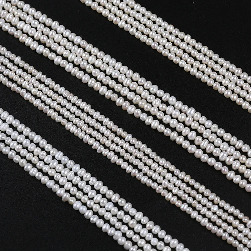 Wholesale Natural 3-3.5mm White Freshwater Loose Pearls Strands for Jewelry & Jewelry Making